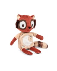 Peluche phosphorescente et livre en tissu Elvis le lémurien