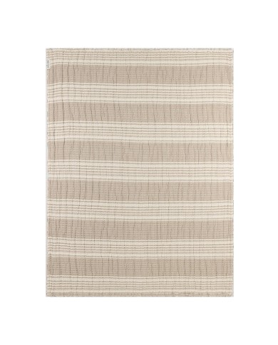 Couverture 75x100 cm en mousseline prélavée jacquard - Stripe Sand