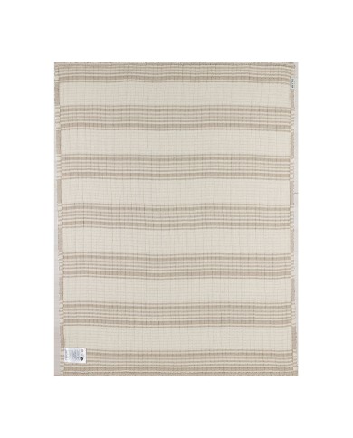 Couverture 75x100 cm en mousseline prélavée jacquard - Stripe Sand
