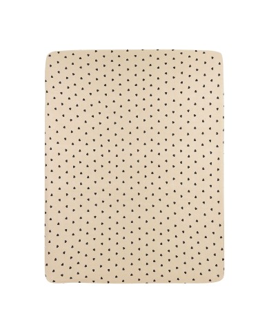 Housse de coussin à langer 50x70 cm - Sweet Heart Soft Sand/black