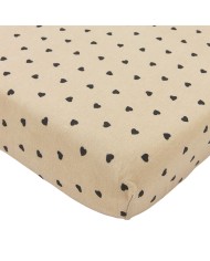 Housse de coussin à langer 50x70 cm - Sweet Heart Soft Sand/black