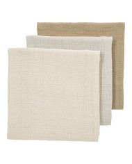 Lot de 2 tétras 120x120 cm prélavés - Uni soft sand/taupe