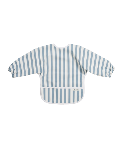 Bavoir à manche - Fat Stripe blue jeans