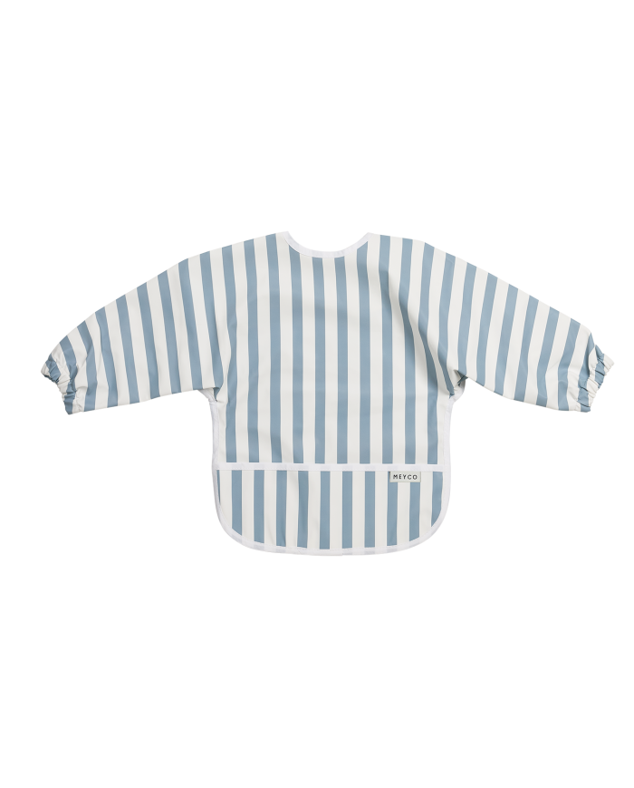 Bavoir à manche - Fat Stripe blue jeans