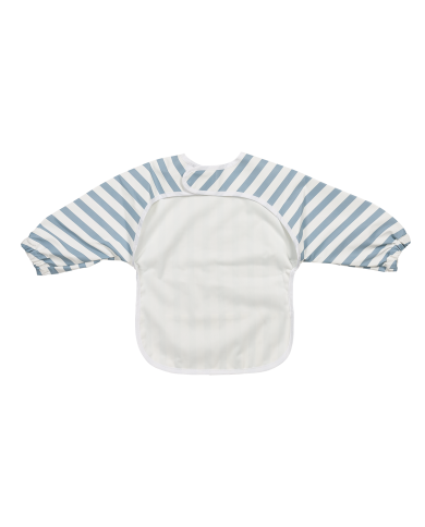 Bavoir à manche - Fat Stripe blue jeans