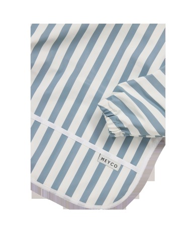 Bavoir à manche - Fat Stripe blue jeans