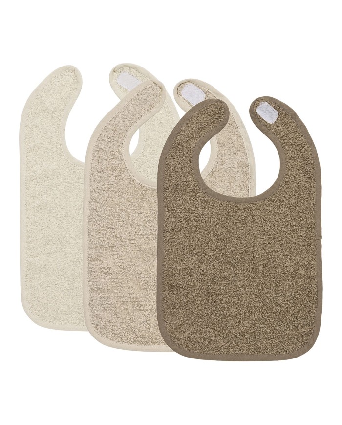 Lot de 3 bavoirs - Natural/Soft sand/Taupe
