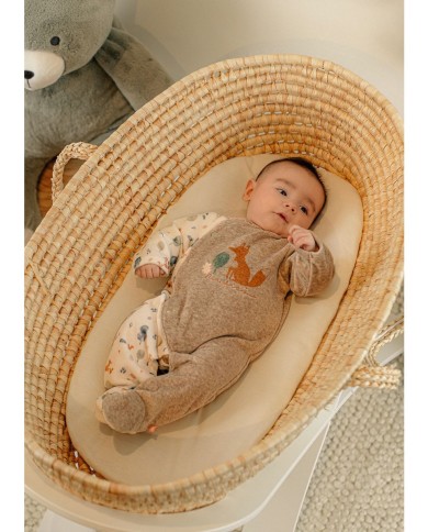 Pyjama bébé, velours imprimé renard