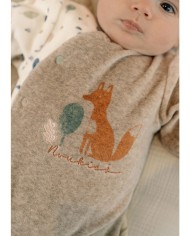 Pyjama bébé, velours imprimé renard
