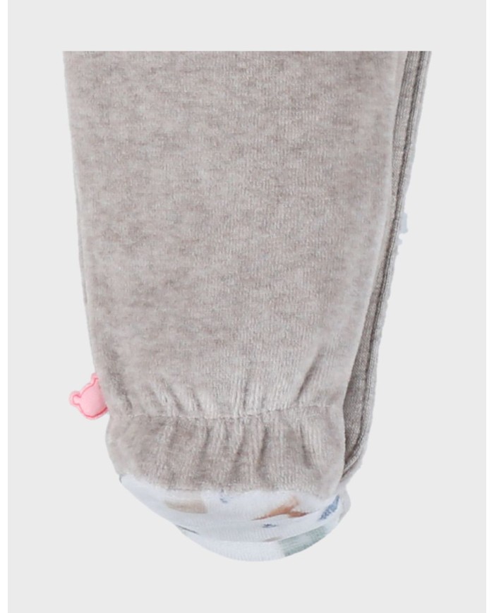 Pyjama bébé, velours imprimé renard