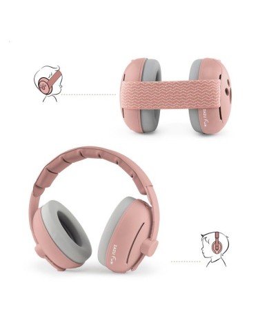 Casque de protection auditive 2 en 1 pour bébé/junior - Rose
