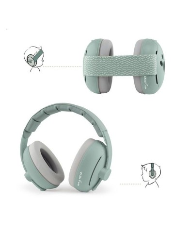 Casque de protection auditive 2 en 1 pour bébé/junior - Vert