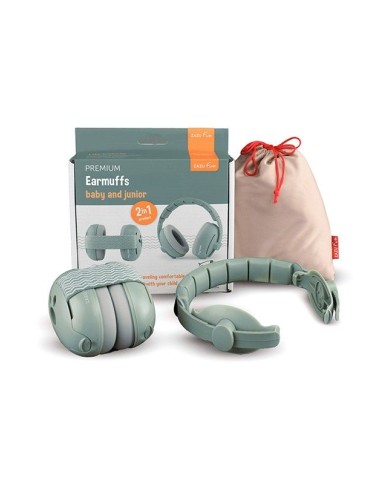 Casque de protection auditive 2 en 1 pour bébé/junior - Vert