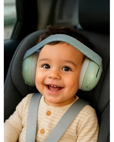 Casque de protection auditive 2 en 1 pour bébé/junior - Vert
