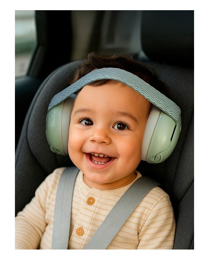 Casque de protection auditive 2 en 1 pour bébé/junior - Vert