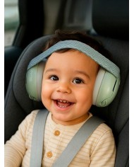 Casque de protection auditive 2 en 1 pour bébé/junior - Vert