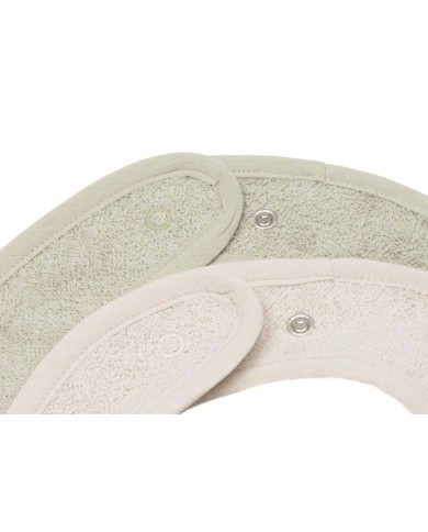 Lot de 2 Bavoirs Éponge - Soft Matcha & Sand