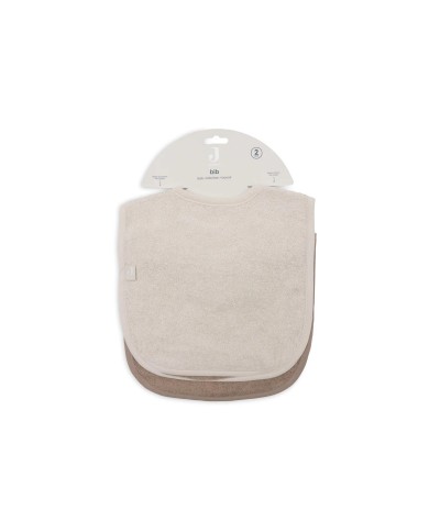 Lot de 2 Bavoirs Éponge - Sand & Milky Coffee