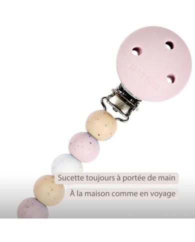 Attache-sucette multi rose