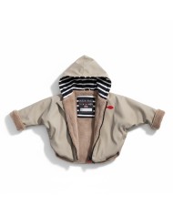Poncho bébé 6-18 mois, mousseline de coton bio - Beige